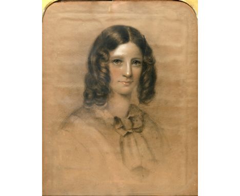 BRITISH SCHOOL (19TH CENTURY)  Portrait of a young lady; with two others, similar,  charcoal and chalk on buff paper, unsigne