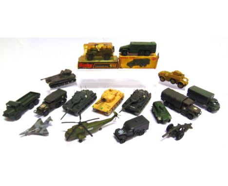 SIXTEEN ASSORTED DIECAST MODEL MILITARY VEHICLES  by Solido (7); Dinky (8); and others, variable condition, all but two unbox