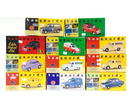 ELEVEN 1/43 SCALE VANGUARDS DIECAST MODEL VEHICLES  cars and light commercials, each mint or near mint (some lacking self-fit