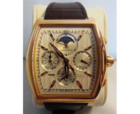 INTERNATIONAL WATCH COMPANY, I.W.C. SCHAFFHAUSEN, A GENTLEMAN'S SWISS 18CT ROSE GOLD DA VINCI PERPETUAL CALENDAR WRIST WATCH,