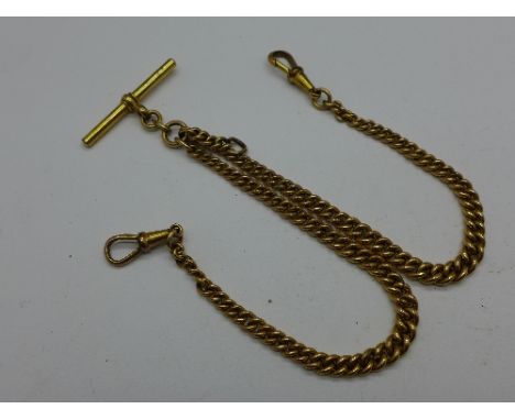 A rolled gold Albert chain