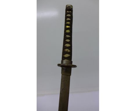 A Japanese Samurai sword, no scabbard, total length 95cm, no signature on tang