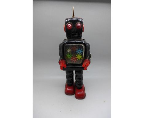 A Japanese tin plate toy robot
