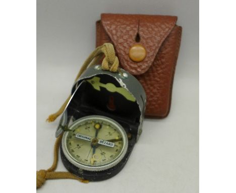 A WWII German compass with case