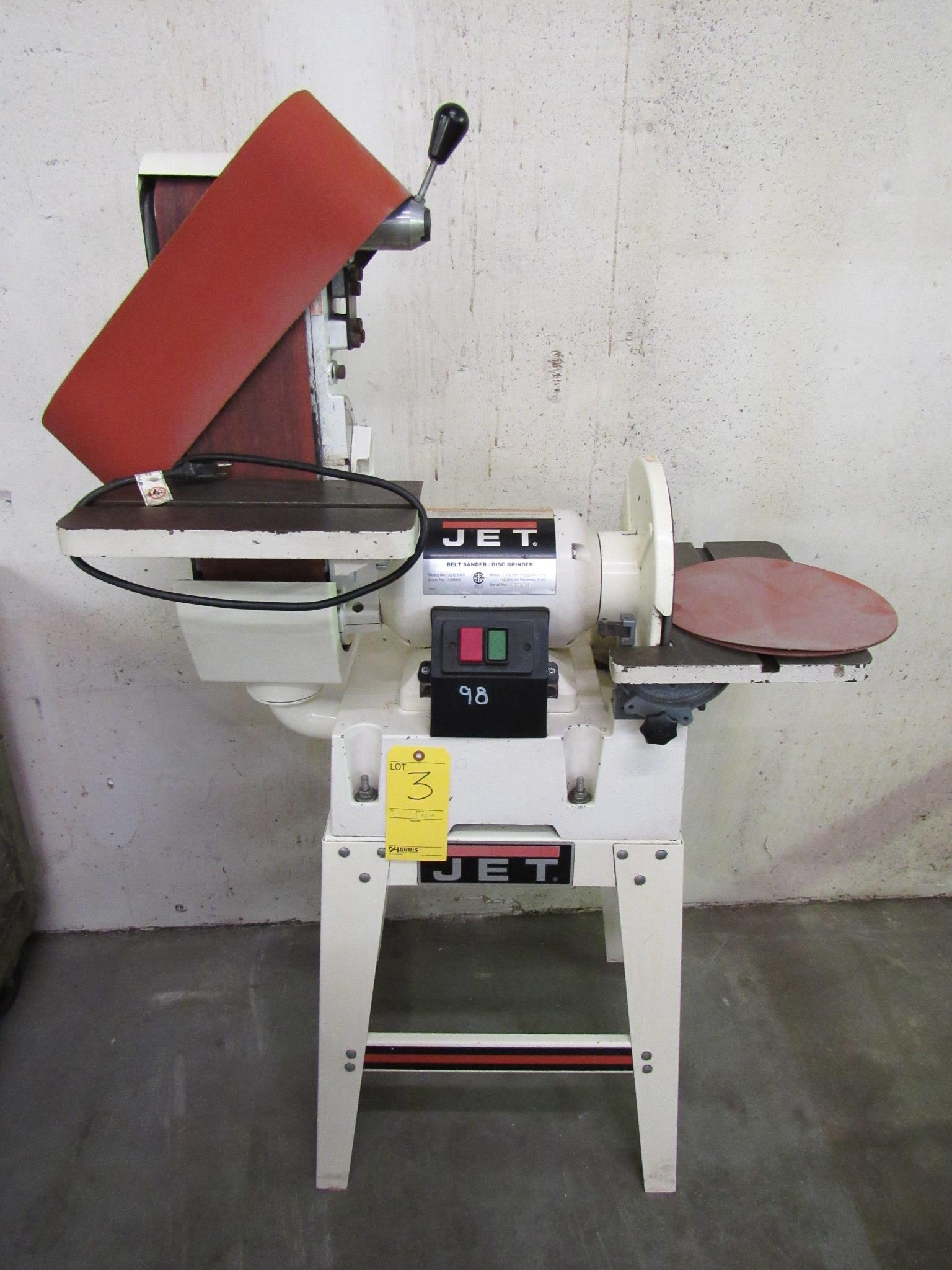 Jet Model JSG6DC Belt Sander / Disc Grinder, S/N 07078727