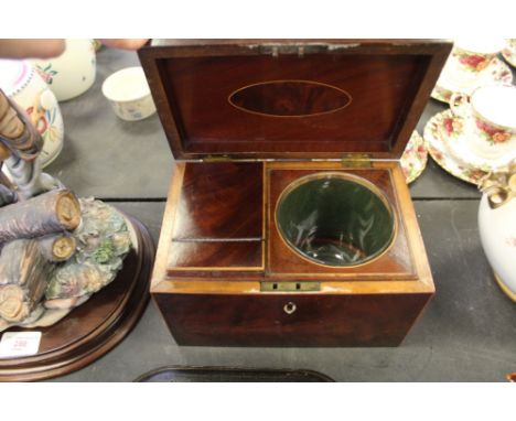 19th Century mahogany tea caddy