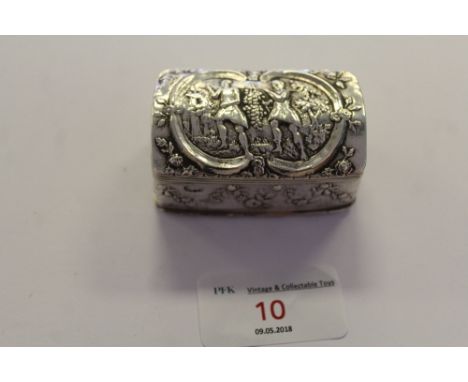 Continental Silver Casket Snuff Box
