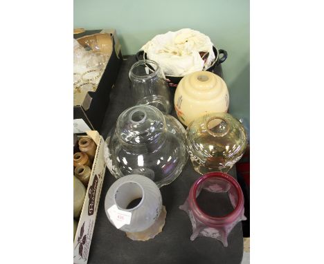 Selection of vintage glass light shades
