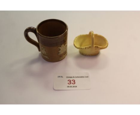 Victorian Doulton Mini Tankard & Worcester Mini Basket