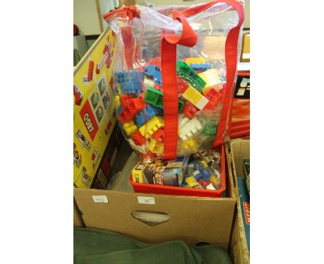 Box of vintage Lego etc