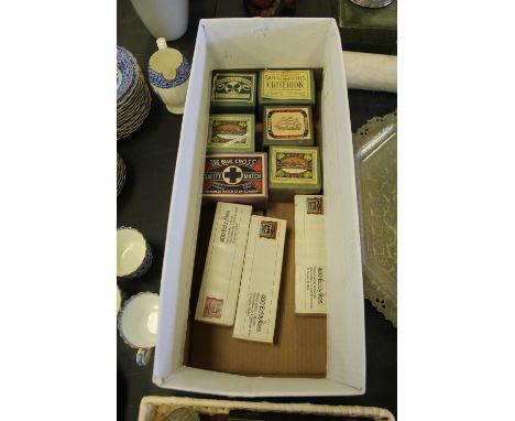 9 vintage matchboxes in unopened packets