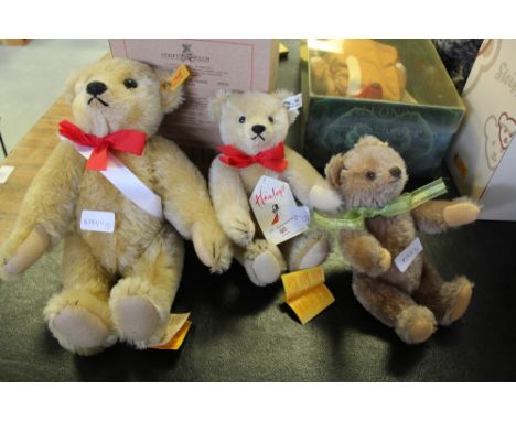 3 Steiff Bears, one with Hamleys label