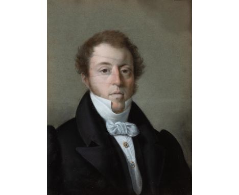 Spanish school, 19th century."Portrait of a gentleman.Pastel on paper.Measurements: 54 x 40 cm; 66 x 52 cm (frame).Male portr