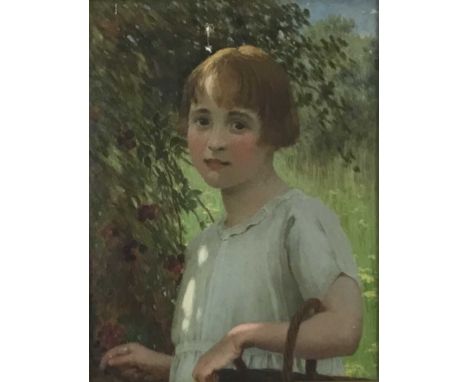William Savage Cooper (1861-1943) oil on canvas portrait of a young girl, signed, 48 x 33cm, glazed frame
