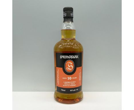 This 2017 vintage bottle is sealed, full. Springbank distillery, located on the Kintyre Peninsula in western Scotland, is a c