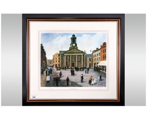 Tom Dodson Limited & Numbered Edition Colour Print, 'The Old Town Hall' Number 72/850. Fine Art Trade Guild Stamp. Mounted & 