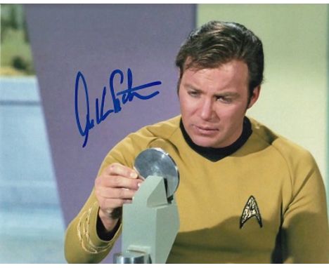 William Shatner signed 10 x 8 colour photo from Star Trek. Born March 22, 1931 is a Canadian for his portrayal of James T. Ki