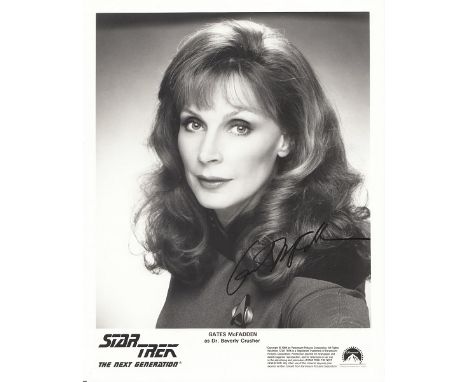 Gates McFadden signed 10 x 8 b/w photo from Star Trek. American actress and choreographer. She is best known for playing Dr. 