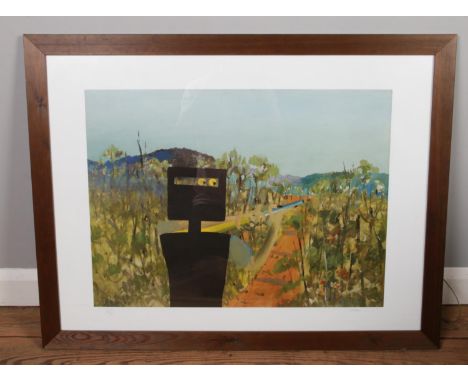 After Sidney Robert Nolan (1917-1992) framed limit edition lithograph print. 'First Class Marksman' Signed in pencil. 27/60. 