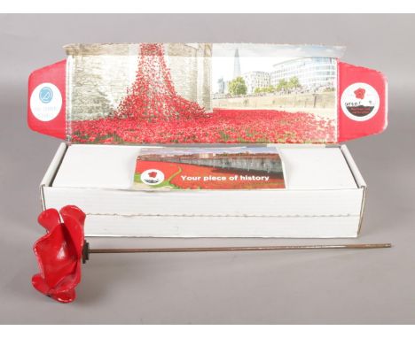 A Paul Cummins limited edition boxed Tower of London  ceramic poppy. Blood Swept Lands and Seas of Red. Complete with leaflet
