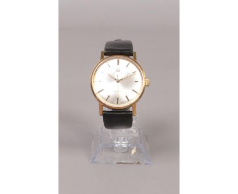A Gentleman's gold plated Tissot Seastar manual wind wristwatch, with silvered dial and baton markers. With box, running.  So