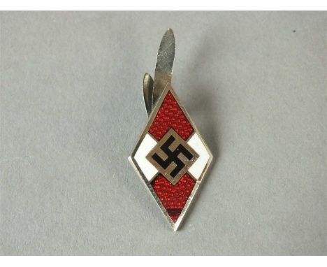 A German Third Reich Hitler Youth enamel diamond membership badge by Richard Simm &amp; Söhne, Gablonz a. N., marked RZM M1/1