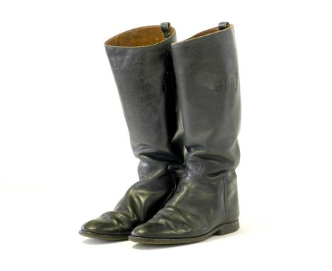 A pair of German Army WW2-era black leather ‘jack boots’