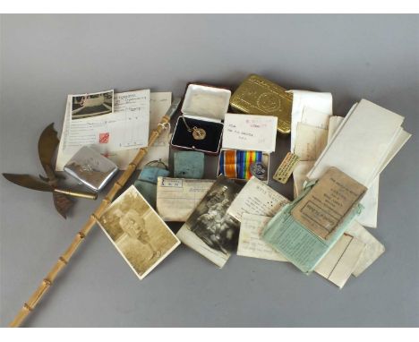 Collection relating to William Reeve Hamilton - RFC and S.Staffs Rgt - WW1 comprising WW1 War and Victory Medals awarded to "