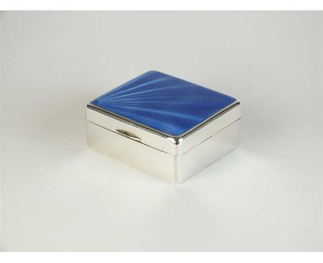 A silver and guilloche enamel mounted box, William Neale &amp; Sons, Birmingham 1930, of rectangular form with blue guilloche