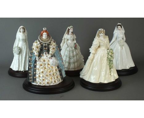Four Coalport Royal portrait figures for Compton &amp; Woodhouse, circa early 1990s, comprising 'The Queen', 'Princess Alexan