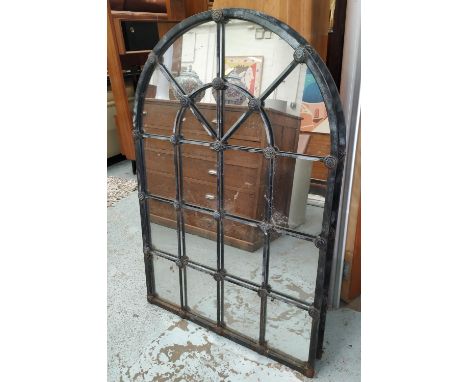 ARCHITECTURAL WALL MIRRORS, a pair, 135cm x 92cm 