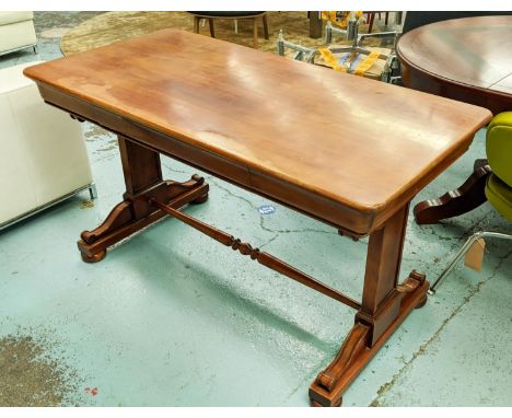 WRITING TABLE, 77cm H x 140cm x 70cm, French Louis Philippe style cherrywood, having three frieze drawers. 