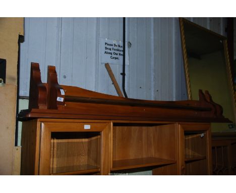 A Mahogany over mantel shelf with rail - 78" wide.