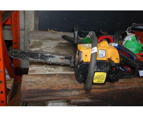 A McCulloch 335 chainsaw, 13" cutter bar, good compression. 