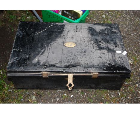 A tin trunk having 'F.R.G. Webb' brass badge.