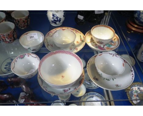 A COLLECTION OF NEW HALL AND SIMILAR TEA BOWLS AND SAUCERS