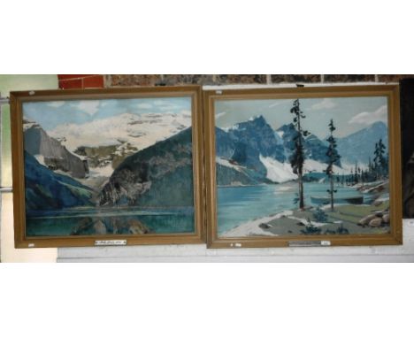 GEORGE FRANKLIN ARBUCKLE 1909-2001: "LAKE LOUISE, CANADIAN ROCKIES" an advertising work for Canadian Pacific, signed lower ri