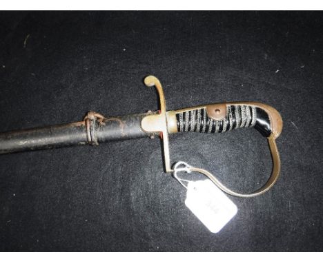 A NARROW BLADED SWORD in metal scabbard