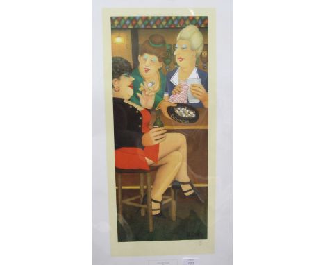 After Beryl Cook, The Last Gasp, a limited edition unframed print, 544/650, 69 x 37cm with Alexander Gallery certificate.
