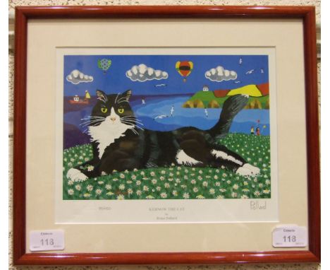 After Brian Pollard, 'Kernow The Cat', a limited edition coloured print, 19.5 x 24.5cm, 99/450, signed in pencil within margi