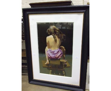 After R O Lenkiewicz, Roxanne, a framed coloured print, 82 x 52cm.