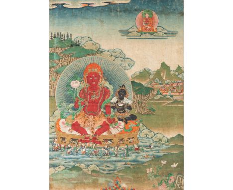 Der 3. Kulika-König von Shambhala, Bhadra (tib. Rig ldan bzang po) (?)Ost-Tibet, Gadri-Schule, 19. Jh.75 x 52 cm R.Tempera un