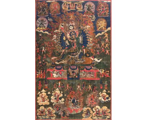 Die „Schreckenvolle Schutzgottheit“ aus der Bon-Tradition - Welse Ngampa (tib. dBal gsas rNgam pa)Tibet oder Nepal/ Dolpo, 19