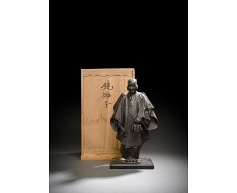 Bronze eines Kabuki-Tänzers mit Maske von Miura WakoJAPAN, Werkstattmarke, Meiji-/Taisho-PeriodeH. 32 cmAus einer alten deuts
