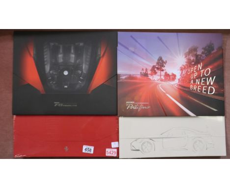 Four official Ferrari press launch portfolios, for the California T: F8, 488 GTB and Portofino. UK P&amp;P Group 2 (£20+VAT f