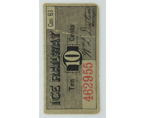 Rare Ice Railway 10 cents ticket for the 1893 World Colombian exposition. UK P&amp;P Group 0 (£6+VAT for the first lot and £1