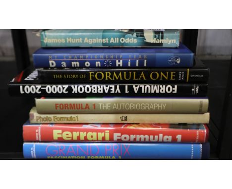 Formula one hardback books and other racing car yearbooks. UK P&amp;P Group 3 (£30+VAT for the first lot and £8+VAT for subse