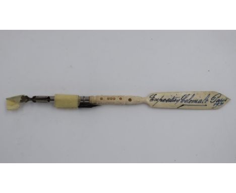 Bone fountain pen for the 1931 Paris Colonial exposition. UK P&amp;P Group 1 (£16+VAT for the first lot and £2+VAT for subseq