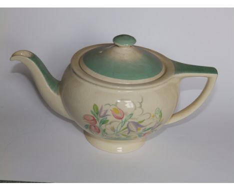 A Susie Cooper teapot, decorated flowers – 10172 