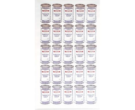Banksy (British, b. 1973)  Tesco Value Tomato soup can poster, 2006 Lithograph print on paper Framed 82 x 56 cm (32" × 22")  